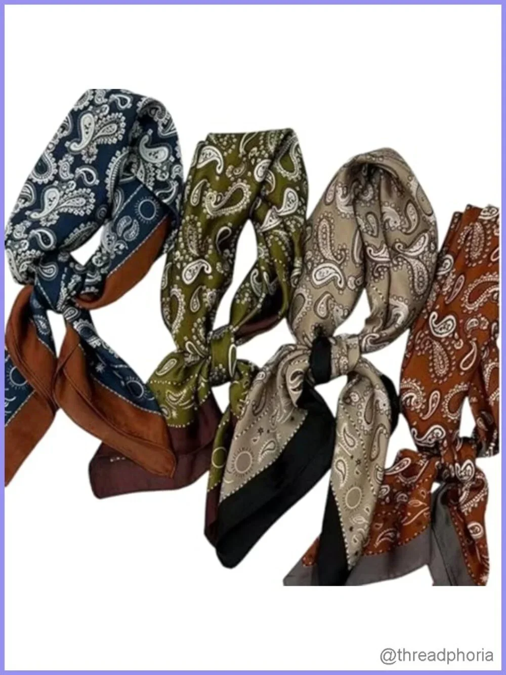4 Pack 27x27 Inch Silk Feeling Satin Square Scarf Hair Neck Bandana